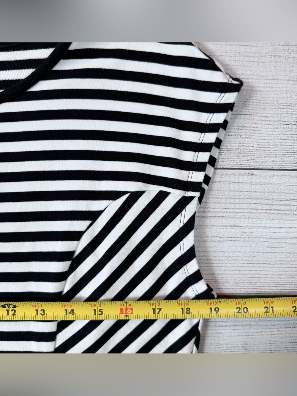 Striped Boatneck Tee - Navy & White Women’s Top - Picture 5 of 5
